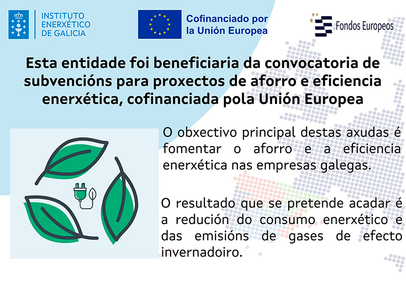Esta entidade foi beneficiaria da convocatoria de subvencións para proxectos de aforro e eficiencia enerxética